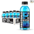 Protein2o 15g Whey Protein Isolate Hydration Drink Plus Energy & Focus, 350mg of Electrolytes, 125mg of Caffeine, Sugar Free, Blue Raspberry, 16.9 oz Bottle (Pack of 12)