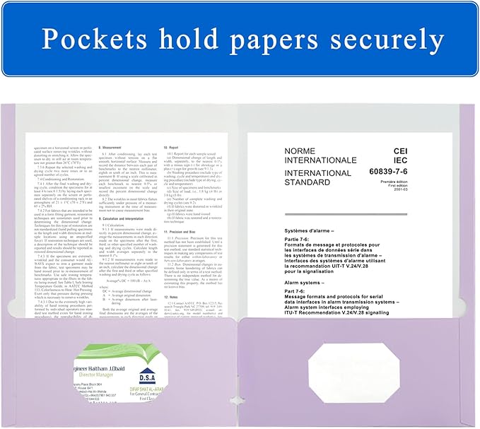 Zzrywuty File Folders with Pockets Letter Size, 50-Pack Paper Folders with Card Slot, Two Pocket Folders for School Students, Businessmen, Home and Office Workers（Purple）