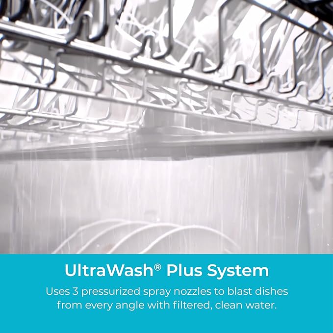 Kenmore 24" Built-in Stainless Steel Tub Dishwasher EasyFlex 3rd, SmartWash, UltraWash Plus, TurboDry, and Adjustable Rack, Energy Star Certified, Fingerprint Resistant