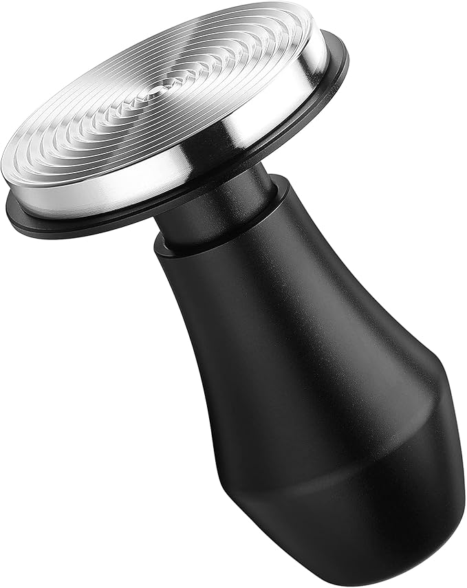 Normcore 58.5mm Espresso Coffee Tamper V4 - Spring Loaded Tamper With Stainless Steel Ripple Base - 15lb / 25lb / 30lbs Replacement Springs - Anodized Aluminum Handle and Stand