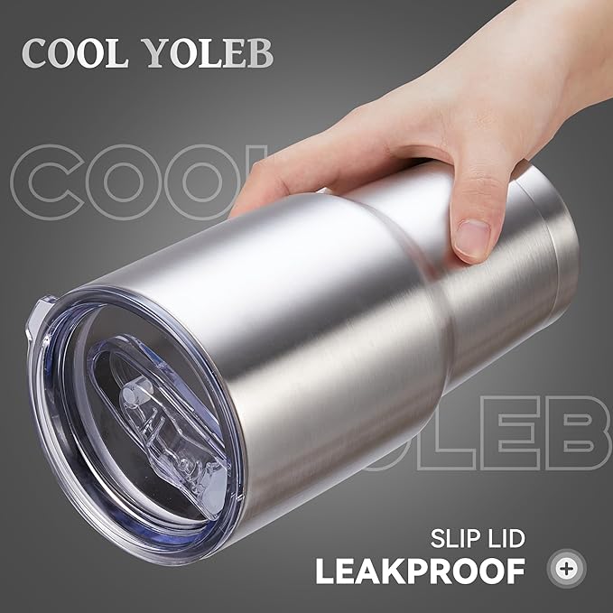 30 oz Tumbler with Lid Stainless Steel Tumblers Bulk Vacuum Insulated Cup Reusable Powder Coated Travel Mug Double Wall Leak Proof Cups Keep Cold Drinks for 12 Hours Stainless, Set of 12