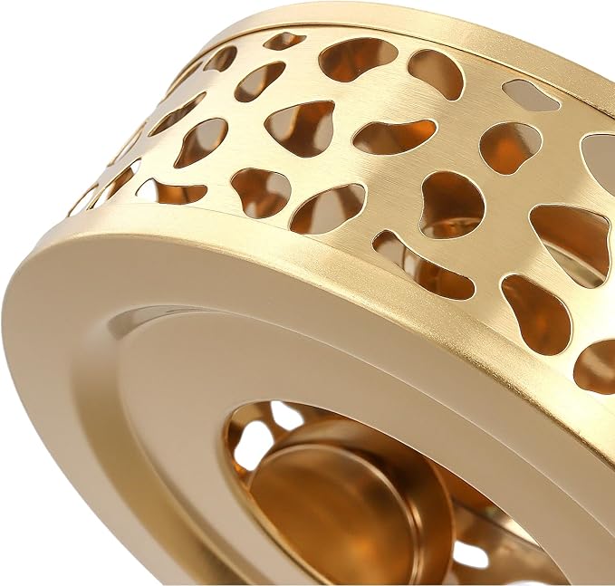 4 PCS Teapot Warmer, Stainless Steel Teapot Warmer, Metal Teapot Heater with Tealight Candle Holder, Brushed Coffee Tea Warmer Base for Glass or Ceramic Teapot, Gold