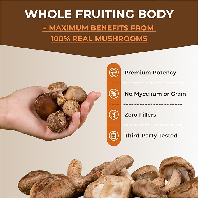 Naturealm Sacred 7 Organic Mushroom Supplement – 100% Fruiting Body Extract Powder with Lions Mane, Reishi, Chaga & More | Nootropic & Immune Support for Coffee, Tea, Smoothies – 60 Servings