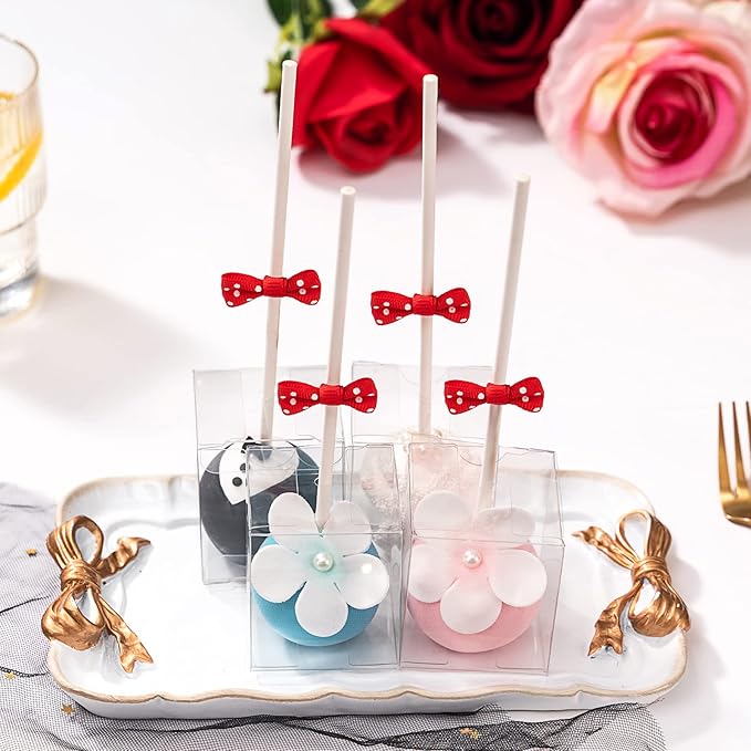 RomanticBaking 150 Pack 1 3/4" x1 3/4"x2"Clear Cake Pop Boxes with Holes - Chocolate Truffle & Gift Boxes for Parties, Weddings & Birthdays