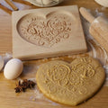 Wooden Cookie Biscuit Mold, 3D Baking Mold, Embossing Craft Decorating Baking Tool, Suitable for Halloween Thanksgiving Christmas Kitchen DIY (Love A 10 * 10 * 2)