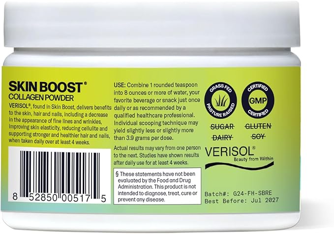 Sparkle Wellness VERISOL Bioactive Hydrolyzed Collagen Peptides | Collagen Powder Supplement with Vitamin C for Skin, Hair & Nail Health | Skin Boost (Tropical) [30-Serves]