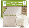Organic Cheesecloth Bulk, GOTS Certified,10PCS,Grade 100,20x20Inch Hemmed Cheese Cloths Fabric Reusable Fine Mesh Cloth,100% Cotton Unbleached Muslin Bulk Cheesecloth Roll for Straining,Cooking,Yogurt