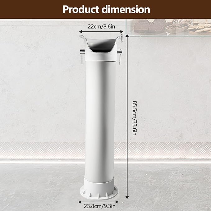 Knock Box for Espresso Grounds, Commercial Floor Standing Barista Style Absorbent Knockbox with Removable Non-Slip Base, Coffee Grind Collection Dump Bin,White
