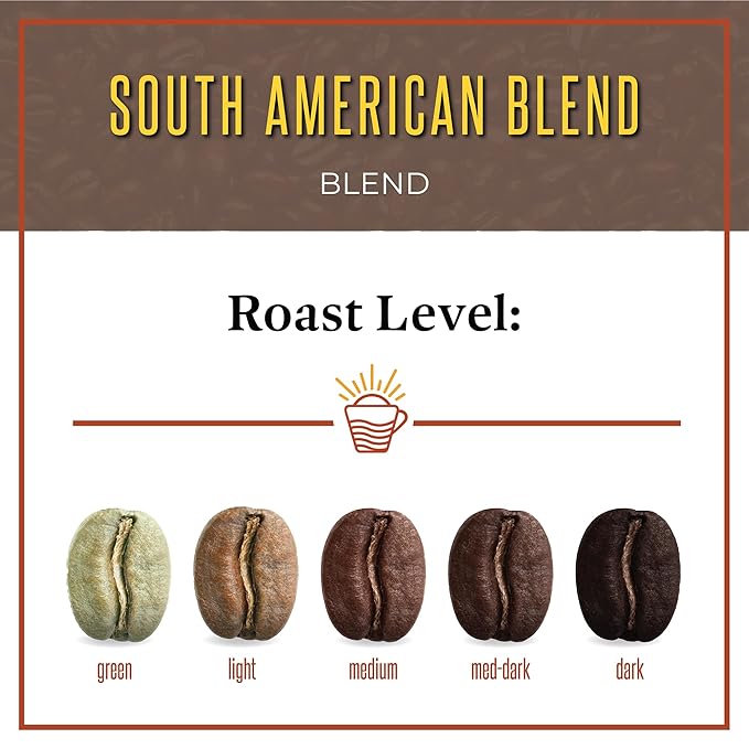 San Diego Coffee South American Blend, Medium Roast, Whole Bean Coffee, 16-Ounce Bags (Pack of 2) Café en grano tostado