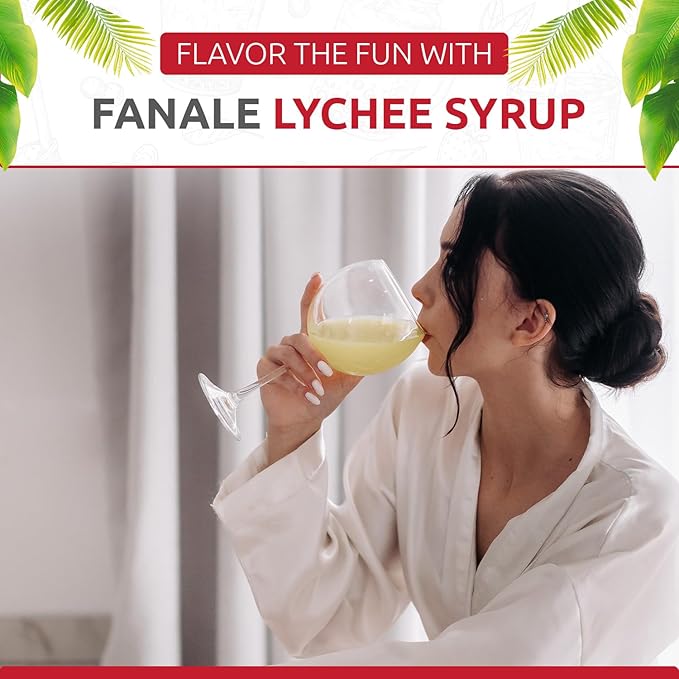 Fanale Premium Flavoring Concentrated Syrup for Bubble Tea 11 lb | Lychee Flavor Syrup | for Boba Tea, Smoothies, Slushes, Desserts | 11lb | Pack of 4 | SRP050