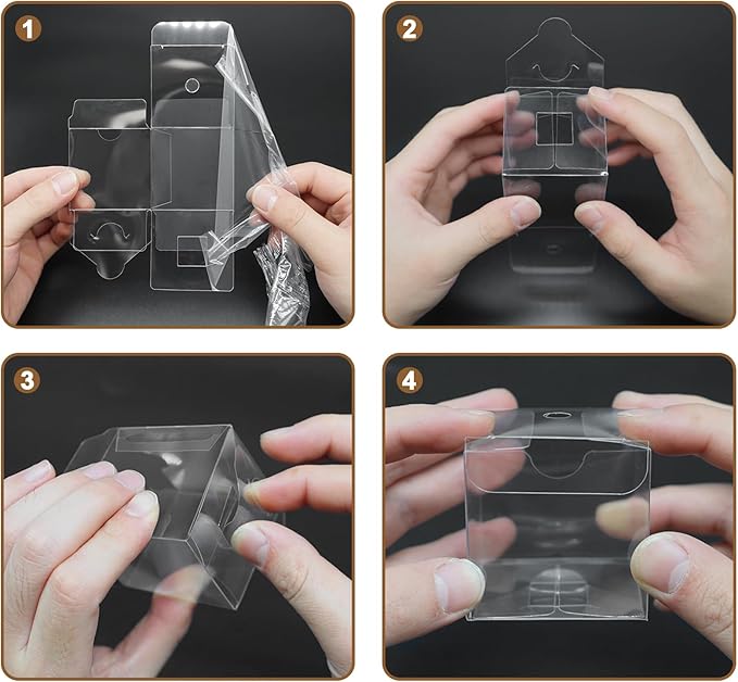 50pcs 2x2x2 Inch Clear Cake Pop Boxes with Hole Top Clear Favor Boxes Macaron Box Treat Box for Birthday Wedding Party