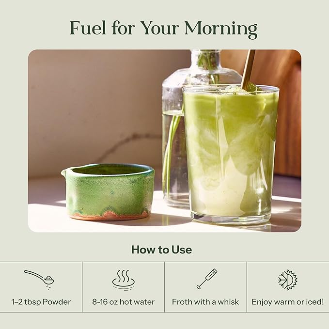 KROMA. Intermittent Fasting Matcha, 36 Servings, Organic Ceremonial Grade Powder, Zero Sugar Gluten Free Green Tea with Ginger, L Theanine, Spirulina, Turmeric, Matcha Latte Powder, Fasting & Energy Support