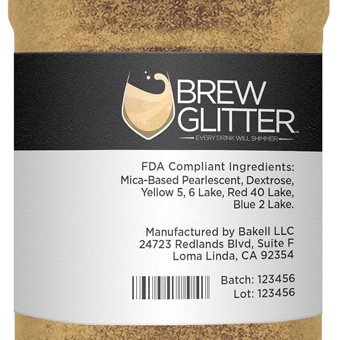 Gold BREW GLITTER Edible Glitter For Drinks, Cocktails, Beer, Garnish Glitter & Beverages | KOSHER & HALAL Certified | 100% Edible & Food Grade | Vegan, Gluten, Nut Free (45g Shaker, Gold)