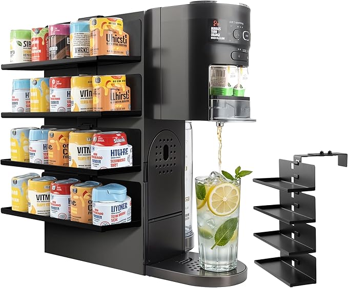RECAPS Flavor Pods Holder for Ninja Thirsti Soda Maker WC1001, Holds 20 Flavor Pods, 4-Tier Storage Organizer, Easy to Access, Space-Saving for Ninja Thirsties Drink System Soda Machine (Shelf Only)