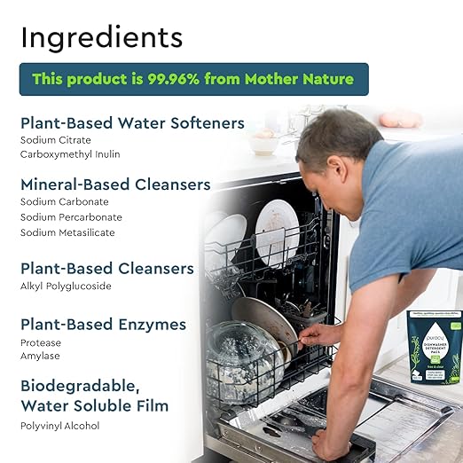 Puracy Dishwasher Pods, Natural Dishwasher Detergent, Free & Clear Dish tabs - Enzyme-Powered, Spot & Residue Free - TikTok Trend Items, Must Haves from TikTok Made Me Buy It (Free & Clear, 50 Count)