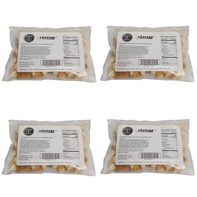 Cheesecake Bites 2 LBS – Bags of Cake Squares Made with Real Cream Cheese – Bulk Dessert Toppings for Sundaes, Yogurt, Ice Cream Bar, and More – Great for Parties, Events, and Catering
