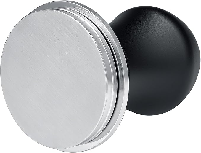Normcore 51mm Coffee Tamper V4.1 Mini, Spring-Loaded with Click Feedback, Self-Leveling Stainless Steel Flat Baffle, Compatible with 51mm Espresso Machines Portafilter, Black