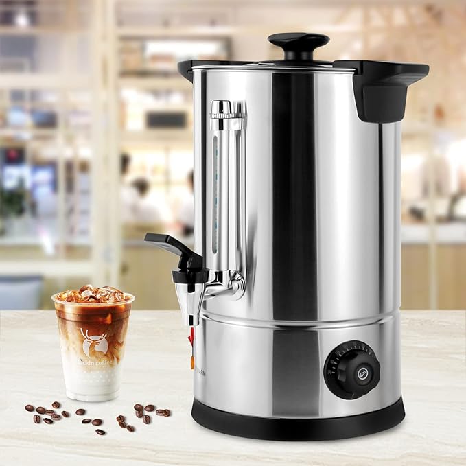 8L/2.11gal Commercial Coffee Urn, Gallon Double Wall Commerical Coffee Maker, 50 Cup Commercial Grade Stainless Steel Percolate Coffee Maker for Events, Offices and Catering