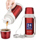 HoneyBee Coffee Thermo Keeps Liquid Hot or Cold for Up to 24 Hours Thermo 41 Ounce Thermos for Hot Drinks 18/8 Stainless Steel Bpa-Free Insulated Flask,termos para cafe…