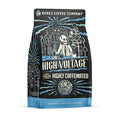 Bones Coffee Company High Voltage, Highly Caffeinated Unflavored Coffee, Medium Roast Low Acid Arabica Beans Compatible with Auto drip and French Press Coffee Maker, 12 Oz Ground