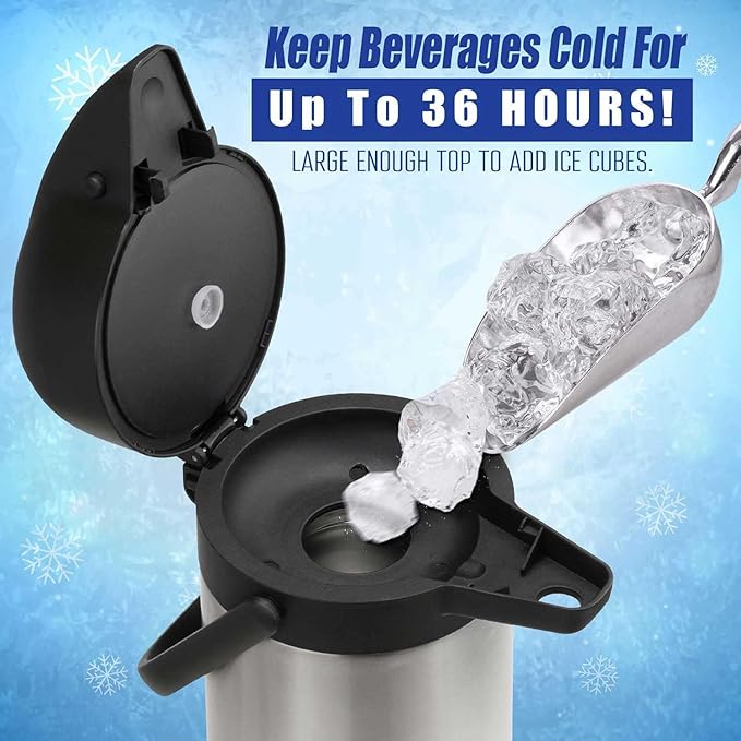 Coffee Carafe for Keeping Hot - 102oz/3L Airpot Coffee Dispenser with Pump - Insulated Stainless Steel Hot Beverage Dispenser for Parties - Thermal Carafe for Hot Drinks Water Tea Chocolate