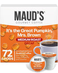 Maud's Decaf Pumpkin Spice Flavored Coffee Pods, 72 ct, Medium Roast Flavored Coffee in Recyclable Single Serve Pods – 100% Arabica Beans, Compatible with Keurig K Cups Maker