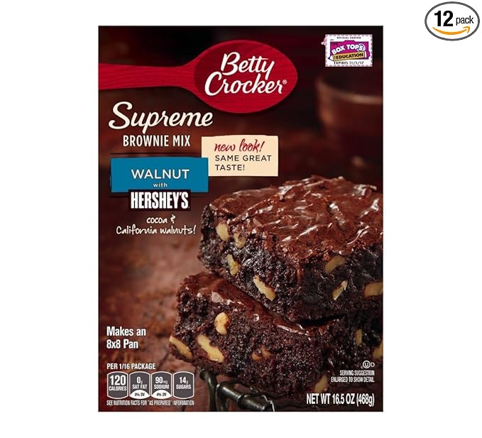 Betty Crocker Hersheys Premium Brownie Walnut, 16.5 OZ (Pack of 12)
