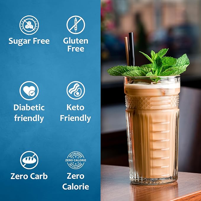 Syruvia Sugar Free Peppermint Syrup for Coffee, Flavored Syrup for Drinks, Lattes, and Desserts – 25.4 fl oz