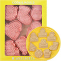 8 Piece Christmas Cookie Cutters, 3d Raised Design Gingerbread Cookie Stamps, Cookie Cutter Set suitable for Frosting Decoration, Mini Pie Molds, Apple Pie Pastry Biscuit Cutter (Christmas-F)