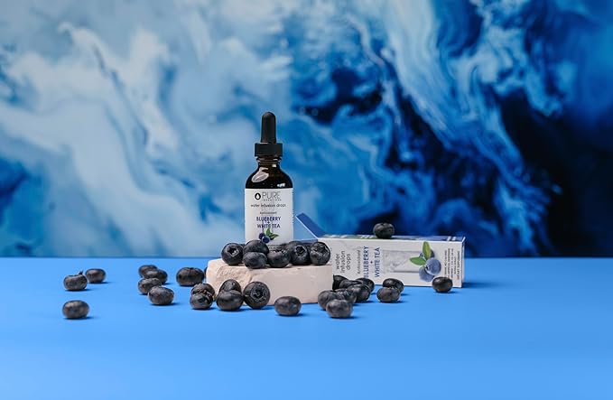 Pure Inventions - Blueberry & White Tea Water Infusion Drops - Antioxidants & Electrolytes - Health & Wellness Drink - Immunity Support -Sugar Free, Zero Calorie, No Artificial Sweeteners -60 Servings