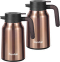 Carafes for Hot Liquids 51 oz - 12 Hour Stainless Steel Thermal Coffee Carafe-Insulated Coffee Carafes For Keeping Hot/Cold Coffee, Tea, Water, 1.5 Liter Beverage Dispenser(2 Gold)