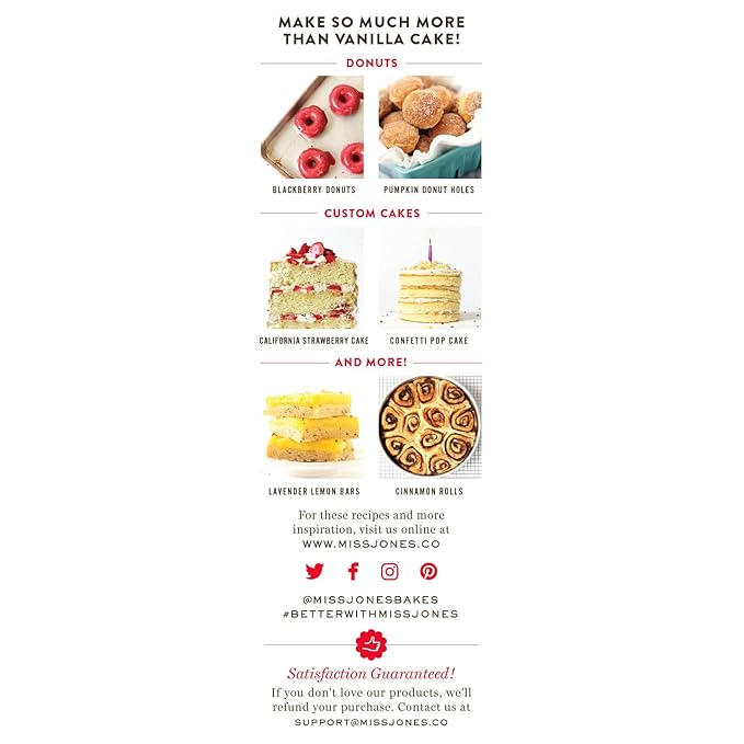 Miss Jones Baking Organic Yellow Cake and Cupcake Mix, Non-GMO, Vegan-Friendly, Moist and Fluffy: Vanilla (Pack of 2)