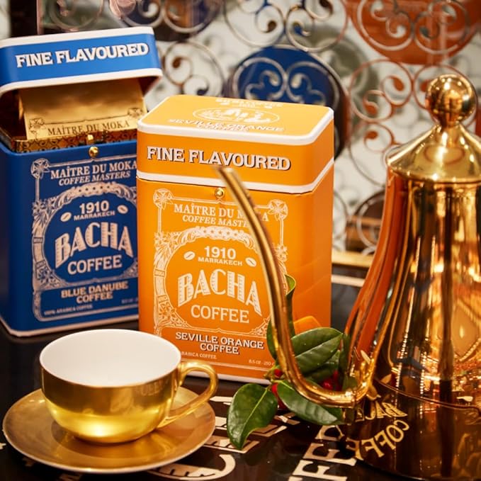 Bacha Coffee | Blue Danube Fine Flavoured Signature Nomad Collection, 100% Arabica Specialty Coffee, Ground Beans, Medium Roast, 250g