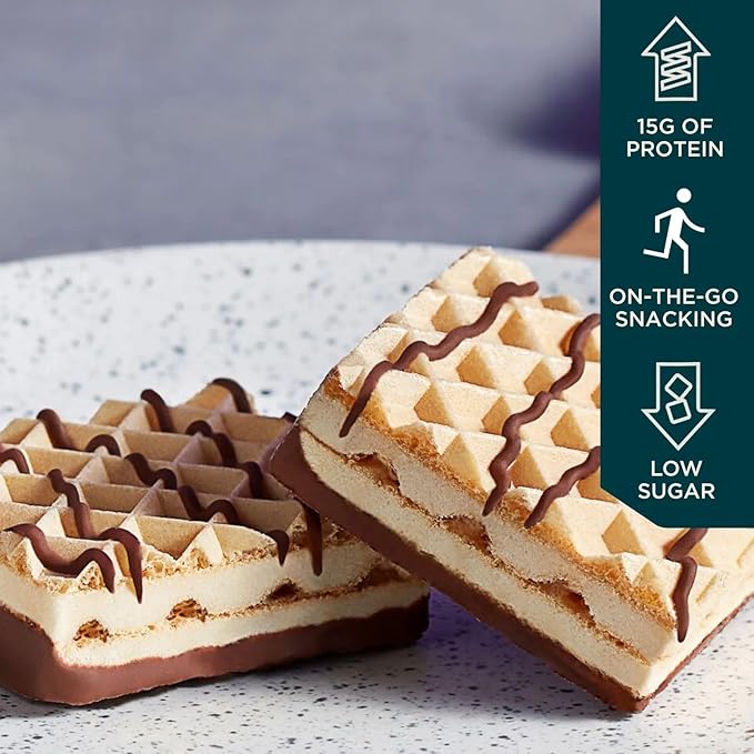 Myprotein Protein Bars, Crispy Protein Wafers, 15g High Protein Snacks, Box of 10 Vanilla Wafers Packs, Milk & Whey Protein Isolate, Light & Crunchy