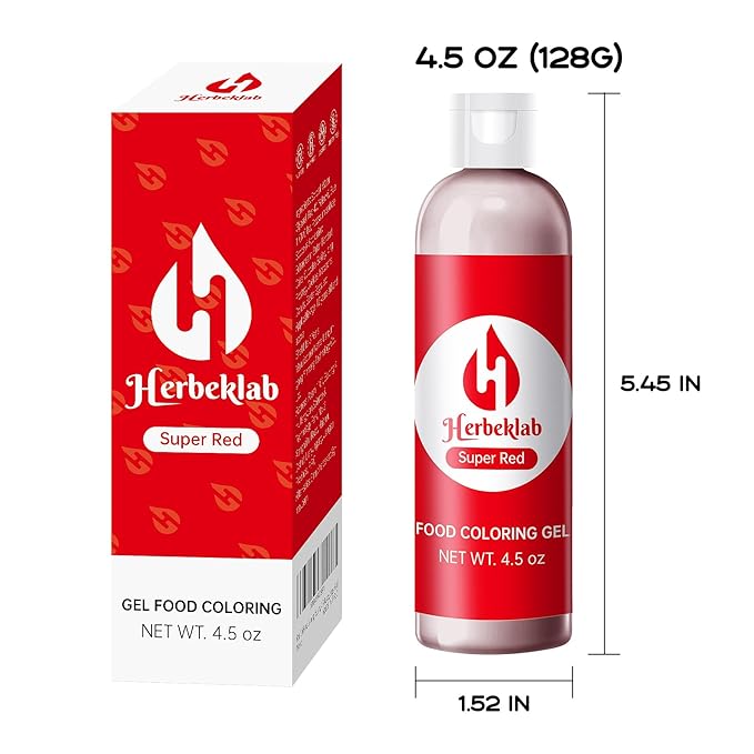 Red Gel Food Coloring 4.5 oz Professional Grade Super Red Food Dye Concentrated Gel Food Coloring for Icing Baking Cake Decorating Cookie