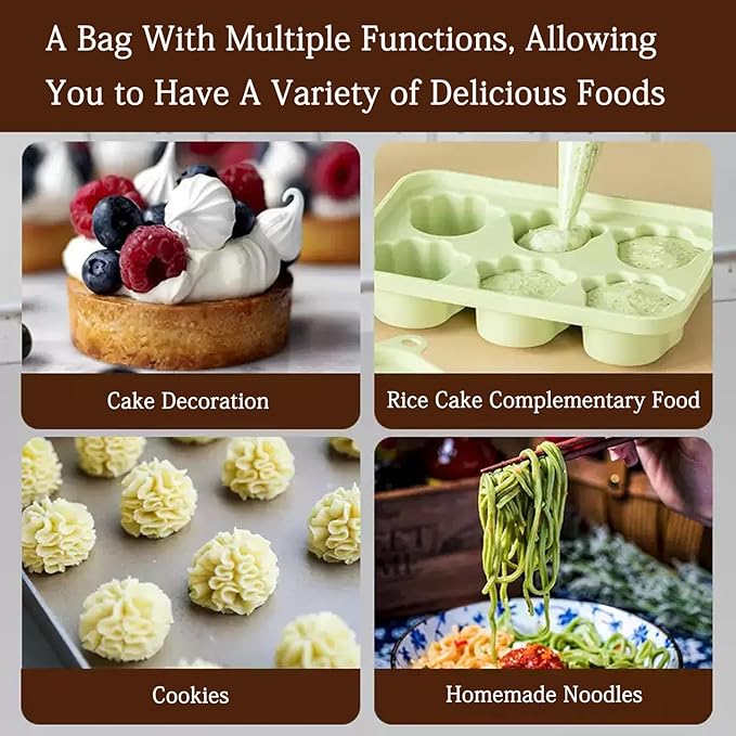 14 Inch Piping Bags and Tips Set - 100Pcs Disposable Pastry Bags with Tips for Cupcakes, Cookies, Frosting & Icing, Cake Decorating Tools with Frosting Nozzles Baking Supplies for Home, Kitchen Use