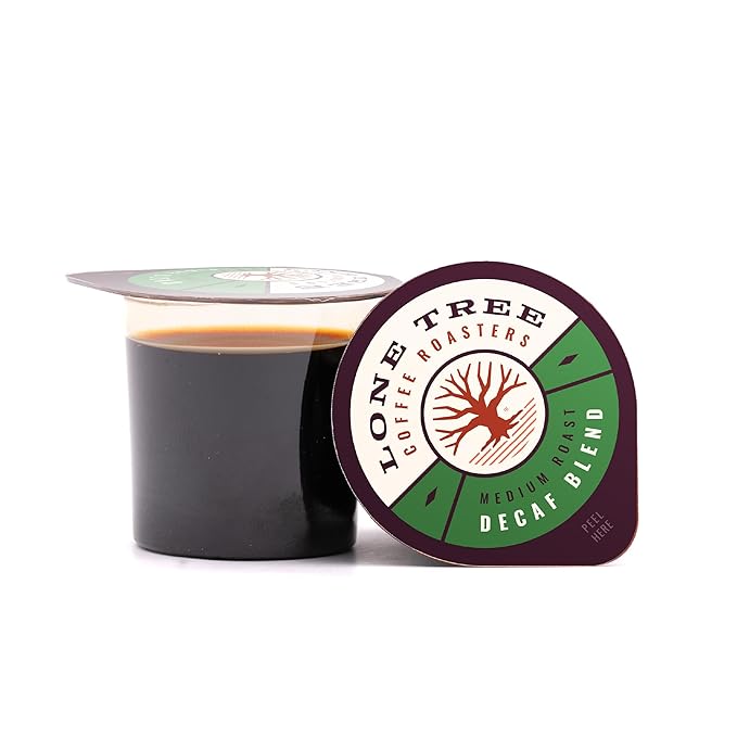 Lone Tree Single-Serve Coffee Pods – Premium 100% Arabica Liquid Concentrate – Smooth & Bold Decaf – 12 Pods – Ready Hot or Iced