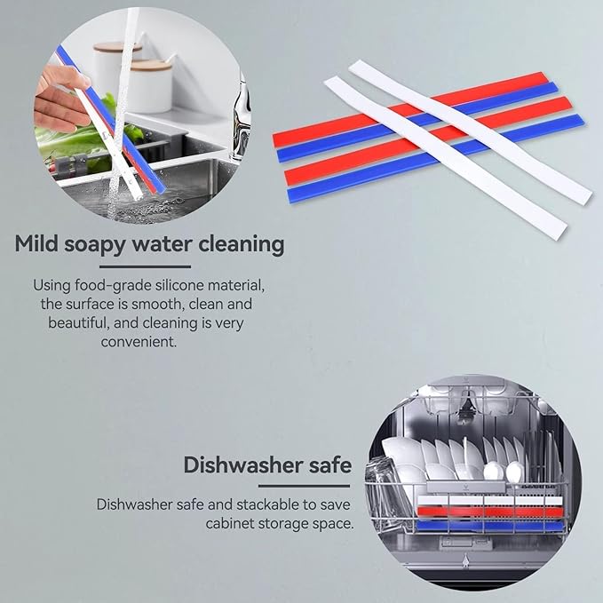 6Pcs Silicone Rolling Pin Guides, Dough Leveler Sticks Dough Ruler Measuring Dough Strips Guides Pastry Ruler Perfection Sticks for Thickness Guide Pastry Cookie Kitchen Restaurant