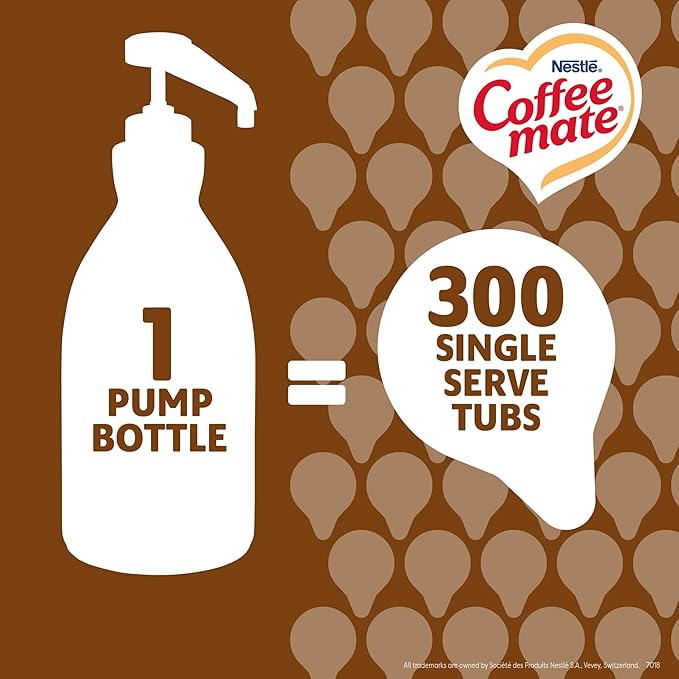 Nestle Coffee mate Coffee Creamer, Snickers, Concentrated Liquid Pump Bottle, Non Dairy, No Refrigeration, 50.7 fl oz (Pack of 2)