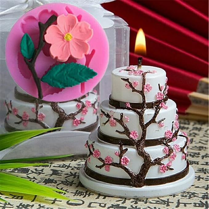 9 Pcs Flowers Fondant Molds Silicone Molds for Cupcake Dessert Chocolate Jelly Cookie Decor, Jewelry, Pastry, Chocolate,Handmade Soap Mould Candy Making