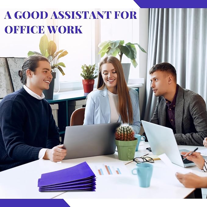 24 Pcs Classification Folders Letter Size Bulk - 2 Dividers Pressboard File Folder with 3. 5 Inch Expansion, 2 Prongs Fastener, Heavy Duty Office File Organizer for Teacher Medical (Purple)