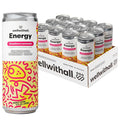 WellWithAll Energy Drink - Natural Caffeine from Tea - Healthy Energy Drink - Lightly Sparkling - Blend of Fruit and Veggie Juices - 12 Oz (Pack of 12) (12 Fl Oz (Pack of 12), Strawberry Lemonade)