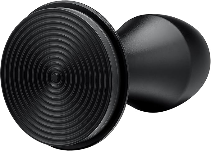 Normcore 58.5mm Espresso Coffee Tamper V4 - Titanium PVD Coating Ripple Base - Spring Loaded Tamper - 15lb / 25lb / 30lbs Replacement Springs - Anodized Aluminum Handle and Stand