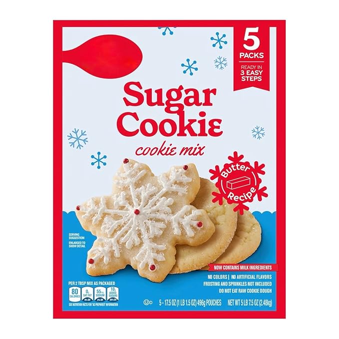Sugar Cookie Mix, 17.5 oz (Pack of 5) – Easy Holiday Baking Mix for Soft Christmas Cookies, Thanksgiving Desserts & Family Treats