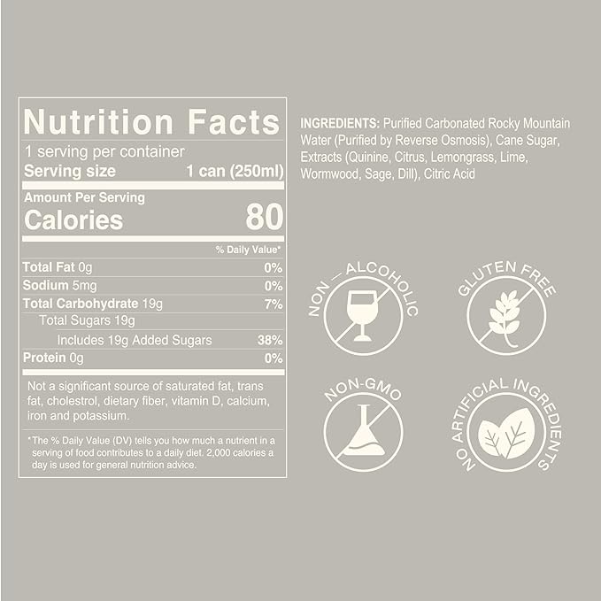 Strongwater Sparkling Nordic Tonic Water - 12 Pack Cans (8.4 Fl Oz Each) - Premium Mixer Made with Quinine, Rocky Mountain Water & Botanicals - Real Cane Sugar, No Artificial Flavors