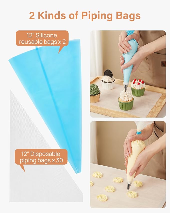 Kootek 96PCs Cake Decorating Kits, Baking Supplies Tools with Cake Stand Turntable, Piping Bags and Tips, Cake Leveler, Frosting Icing Spatulas & More Accessories for Cake Cupcake Decorations