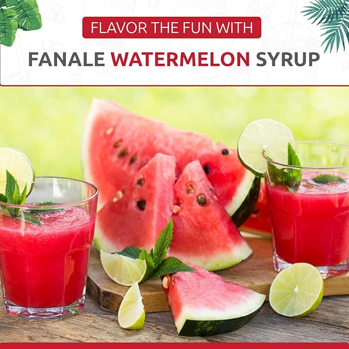 Fanale Premium Flavoring Concentrated Syrup for Bubble Tea 11 lb | Watermelon Flavor Syrup | for Boba Tea, Smoothies, Slushes, Desserts | 11lb | SRP130