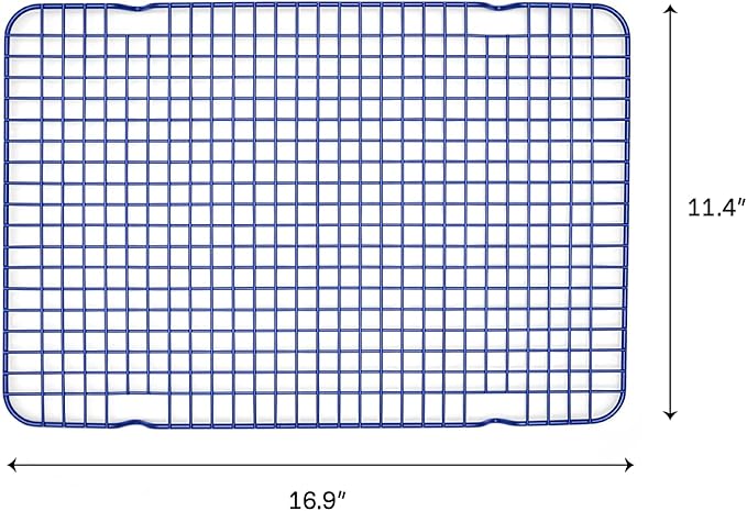 Great Jones Big Chill Wire Cooling Rack (Blueberry) – 16.25" × 11.25" Heavy-Weight Aluminized Steel,Nonstick Baking Rack – Oven Safe 450 °F, Bacon & Cookie Cooling Rack – Fits Half Sheet Pans