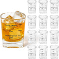 Ruckae 12 Pack 2oz Square Glass Shot Glass Set - Precision Marked for Accurate Alcohol Pouring - Ideal for Whiskey, Vodka,Rum,and Cocktails - Perfect for Bars,Restaurants,and Home Use