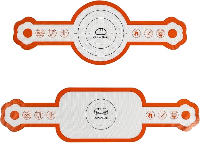 Cook's Aid 2 Pcs Silicone Bread Sling for Dutch Oven, Non-Stick Bread Baking Mat Set, Reusable Sourdough Bread Sling with Long Handles for Easier Transfer for Dough